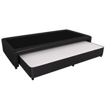 Mueble Bicama Marinero Urania Eco Cuero Negro 1 Y 1/2 Plaza Inter. Resorte